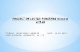 Prezentare proiect didactic, Romania, clasa a VIII a