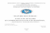 teză de doctorat: etica în afaceri şi competitivitatea în românia
