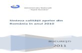 Sinteza calității apelor din România în anul 2010