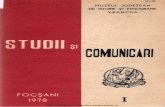 “Vrancea” Studii și Comunicări, I 1978