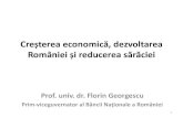 Creșterea economică, dezvoltarea României și reducerea sărăciei