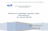 Sinteza calității apelor din România în anul 2013