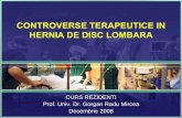 CONTROVERSE TERAPEUTICE IN HERNIA DE DISC LOMBARA