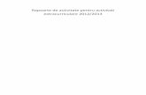 Rapoarte de activitate pentru activitati extracurriculare 2012/2013