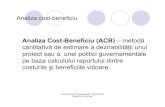 Analiza Cost-Beneficiu (ACB) – metodă cantitativă de estimare a ...