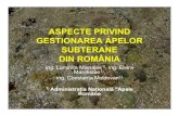 aspecte privind gestionarea apelor subterane din românia