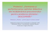 Proiectul „Formarea și perfecționarea cadrelor didactice din ...