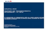 GRUPUL BCR RAPORT DE TRANSPARENTA INTERIMAR – H1 2016