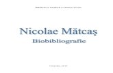 Nicolae Matcas Biobibliografie