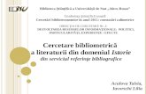 Aculova Taisia,Iavorschi Lilia:Cercetare bibliometrică din domeniul Istorie