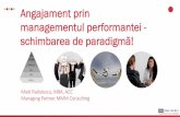 Angajament prin managementul performantei, Madi Radulescu