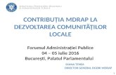Diana Țenea, "Contribuția MDRAP la dezvoltarea comunităților locale"