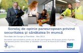 Sondaj de opinie paneuropean privind securitatea şi sănătatea n muncă Rezultate din Europa şi Romnia - Mai 2013 Rezultate reprezentative pentru 31 de.