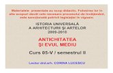ŞI EVUL MEDIU Curs 05-V / semestrul II · PDF fileLector drd.arh. CORINA LUCESCU ISTORIA UNIVERSAL