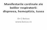 Manifestarile cardinale ale bolilor respiratorii - baicus.com cardinale ale bolilor respiratorii... · Tusea – simptome de alarma Simptome de alarma Cauze serioase Cauze benigne