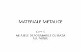 MATERIALE METALICE - sim.utcluj.ro Metalice 9.pdf · I.2. Aliaje Al-Mn Proprietati mecanice mai bune ca Al tehnic; Rezistenta buna la coroziune Industrial: 1 – 1.6%Mn (STAS AlMn1,