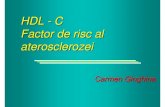 HDL - C Factor de risc al aterosclerozei - · PDF file- HDL ↓ - fumat - HTA ... Colesterolul este reesterificat si inmagazinat in miezul hidrofob HDL3 Acest colesterol inglobat in