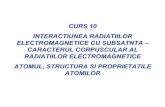 CURS 10 INTERACTIUNEA RADIATIILOR · PDF filecurs 10 interactiunea radiatiilor electromagnetice cu subsatnta – caracterul corpuscular al radiatiilor electromagnetice atomul, structura