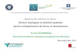 Sesiune de instruire cu tema - Eco · PDF filedomenii cu impact semnificativ asupra mediului) ... Participa la realizarea activitatilor de continut din cadrul ... sustenabilitatea