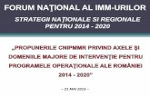 FORUM NAŢIONAL AL IMM- · PDF fileeconomico-sociale fa ... proces ale managementului ciclului de politici ... Şi sistemul de programe operaŢionale ale romÂniei 2014-2020