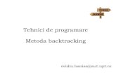 Tehnici de programare Metoda backtracking - aut.upt.roovidiub/files/TP/TP5.pdf · Problema reginelor. Title: Microsoft PowerPoint - C5_Backtracking Author: Ovidiu Created Date: 4/18/2016