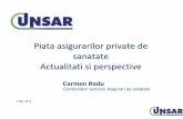 Piata asigurarilor private de sanatate Actualitati si ...unsar.ro/wp-content/uploads/2013/05/Carmen-Radu-FIAR.pdf · •Sistemul public de sanatate este subfinantat si se confrunta