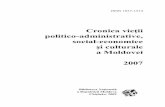 Cronica vieţii politico-administrative, social-economice ... · PDF fileand social affairs and events which have taken place in Moldova and abroad. ... “Pedagogul anului – 2007”,