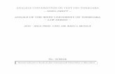UJ Analele 2-2016 paginat - Facultatea de Drept · PDF fileProf. univ. dr. Irina SFERDIAN – Drept civil Prof. univ. dr. Lucian BERCEA – Drept comercial COLEGIUL DE REDAC