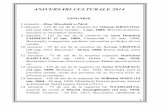 ANIVERSĂRI CULTURALE 2014 - bjmures.robjmures.ro/sectii/metodica/info/Calendar aniversari culturare 2014.pdf · istoric german din România, cu cercetări pe istoria Braşovului;