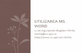 UTILIZAREA MS WORD - staff.cs.upt.rostaff.cs.upt.ro/~chirila/teaching/upt/mpt11-upc/curs/upc07.pdf · •Directie –modifica directia efectului tridimensional ... •Caseta de text