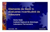 Elemente de bazăîn evaluarea incertitudinii de măsurare incertitudinii de...Sonia Gaiţă – INM Ianuarie 2005 Incertitudine standard Incertitudinea standard este incertitudinea