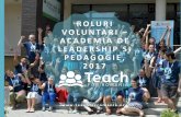 ROLURI VOLUNTARI ACADEMIA DE LEADERSHIP SI …teachforromania.org/wp-content/uploads/Teach-for-Romania-Voluntar... · LEADERSHIP SI PEDAGOGIE , ... • Ai o personalitate flexibilă