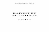RAPORT DE ACTIVITATE - 2013 - - Portalul instanţelor …portal.just.ro/63/SiteAssets/SitePages/informatii/Raport...Anul Cauze directe înregistrate 2010 68,14% 2011 76,05% 2012 73,00%