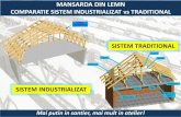 MANSARDA DIN LEMN - Mitek, sarpanta industrializata ...€¦ · comparatie sistem industrialiat vs traditional exemplu real: mansarda 8x60m (480m2) in bucuresti sistem industrializat