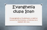 Evanghelia dupa Ioan - obinfonet.ro · Evanghelia dupa Ioan O evanghelie a Cuvântului, a vietii si luminii lui Dumnezeu, a Duhului si a nasterii din nou