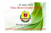 31 mai 2013 ZiuaRezervistuluiMilitar - ajabcmrr.ro · Asociaţia JudeţeanăArgeş,,Basarab I”a CMRR în parteneriat cu Cercul Militar Piteşti şi CAR -PM Piteşti organizează