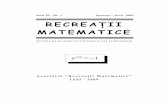 RECREAŢII MATEMATICE · 2012-06-19 · ALGEBRA reprezentată de i ANALIZA MATEMATICĂ reprezentată de e ... Am ales matematica dintr-un ^ ndemn l auntric, ... cu acela¸si num˘ar