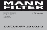 CU/CUK/FP 29 003-2 - MANN-FILTER Online Catalog … · CU/CUK/FP 29 003-2 Citroen C4 Picasso II, Citroen DS5, Peugeot 3008, Peugeot 5008 2 3 1