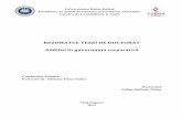 REZUMATUL TEZEI DE DOCTORAT Auditul în guvernanța … · 5.4. Organizarea comitetelor de audit în Germania 5.5. ... analizat modul de organizare a activității de audit în România