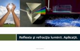 Reflexia şi refracţia luminii. Aplicaţii. - quarq.ro · Valerica Baban Reflexia şi refracţia luminii S S’ S’’ I N i r r1 aer apă Rază incidentă Raza reflectată Normala