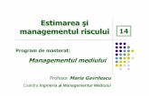 Estimarea şi managementul riscului 14 - omicron.ch.tuiasi.roomicron.ch.tuiasi.ro/~mgav/pdf/EMR/2013_2014/R14.pdf · vor selecta metodele şi personalul destinat efectuării studiului.