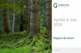 Aprilie & mai 2019 - carpathia.org · 03 Wildlife Activități • Am finalizat campania de colectare a mostrelor ADN la speciile râs (30 probe) și lup (69 probe). • Facem pregătirile