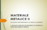 Materiale Metalice 2 - sim.utcluj.ro · ALIAJE CARE NU SE INTARESC / DURIFICA PRIN TT ~ Aliaje monofazice, cu buna plasticitate la rece / cald Aluminiul tehnic (cu microalieri) Microalierea
