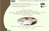 Conferinței aniversare 40 DE ANI DE LIMBA ROMÂNĂ CA LIMBĂ ...romaniandepartment.com/wp-content/uploads/program.pdf · Liliana Neaga, Formarea competențelor de receptare a textului