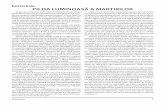 Editorial Pilda luminoasă a martirilor - Mitropolia Banatului · spori cu lumina lui „a lumii taină” (Lucian Blaga, „Eu nu strivesc corola de minuni a lumii”), o frescă