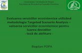 Evaluarea serviciilor ecosistemice utilizând metodologia ...old.unitbv.ro/Portals/31/Abilitare/Teze/Prezentare teza/Prezentare B Popa.pdf · •Există valori care nu sunt încă