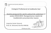 Colegiul Prefectural al Județului Iași · planificare Cunoaşterea opţiunilor şcolare şi profesionale ale elevilor reprezintă un aspect important al activităţii de orientare