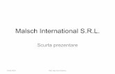 Malsch International S.R.L.malsch-international.com/Malsch-Prezentare/Malsch International-Prezentare.pdf · • Galileo – aparate bazate pe vibratii ce alterneaza intre cele doua