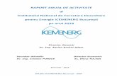 al Institutului National de Cercetare Dezvoltare pentru ... activitate INCDE ICEMENERG pe 2018.pdf · Tehnologii avansate de producere a energiei - Determinarea performantelor tehnice