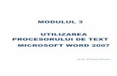 MODULUL 3 UTILIZAREA PROCESORULUI DE TEXT MICROSOFT …oana/2011-2012/bolintineanu/competente digitale/BAC suport... · Microsoft Word face parte din pachetul de programe Microsoft